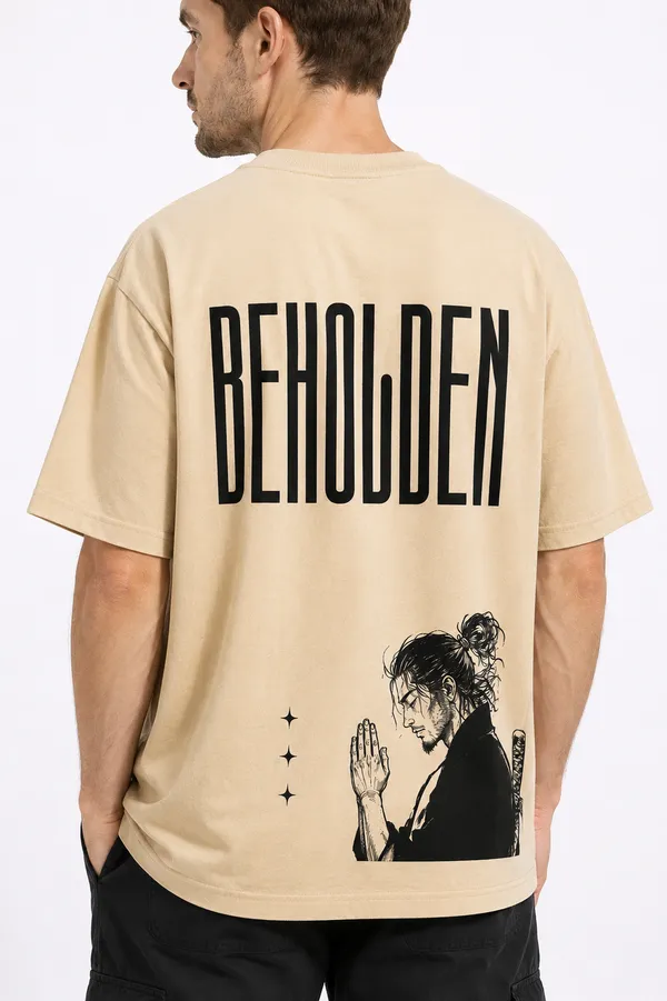Beige_Cotton_Beholden_Printed_T-Shirt_For_Men