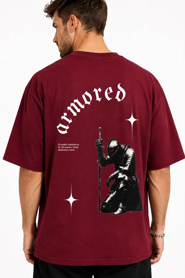 Maroon_Armored_Printed_Cotton_T-Shirt_For_Men