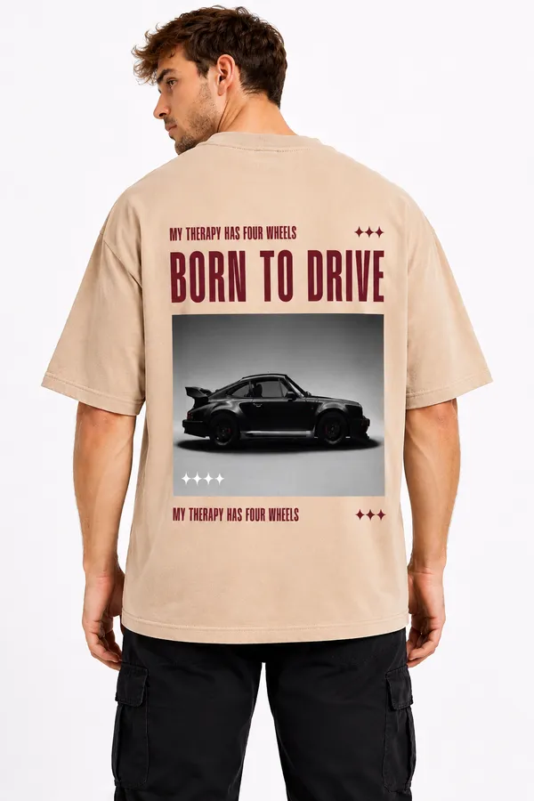 Beige_Born_To_Drive_Printed_Cotton_T-Shirt_For_Men