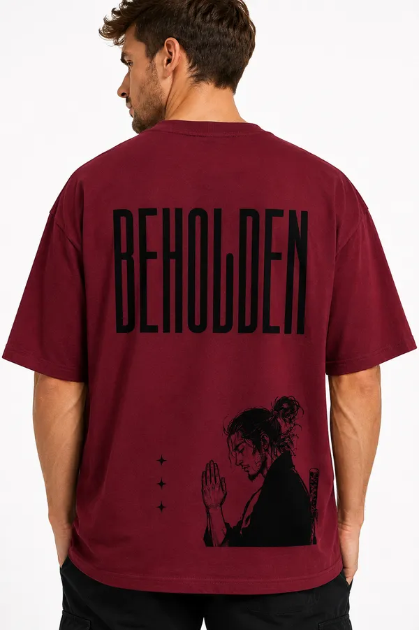 Maroon_Beholden_Printed_Cotton_T-Shirt_For_Men
