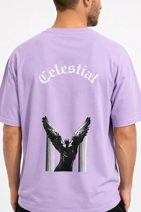 Lavender_Celestial_Printed__Cotton_T-Shirt_For_Men