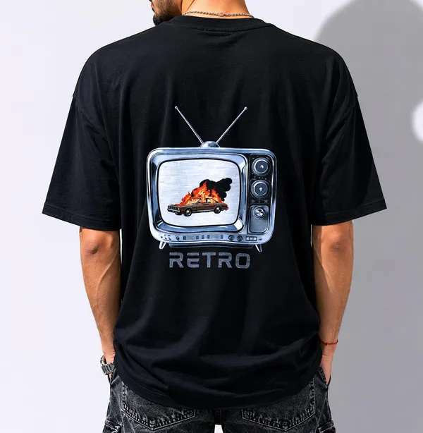 Black_Retro_Printed_Cotton_T-Shirt_For_Men
