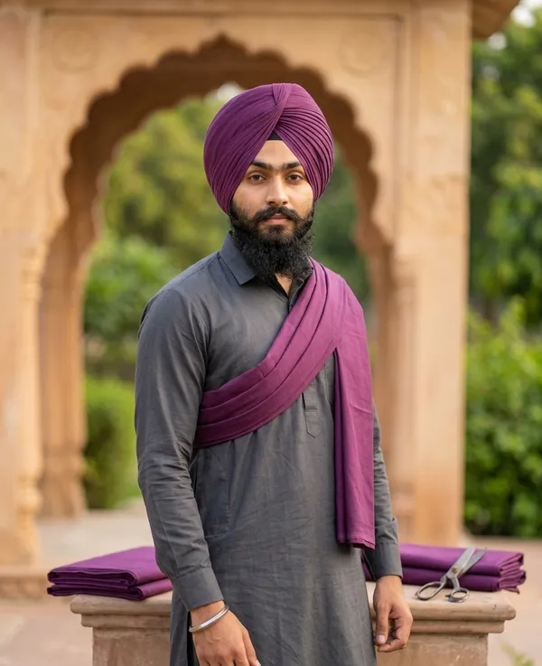 Wine_Purple_Shade_Full_Voile_Traditional_Turban_Cloth_For_Men