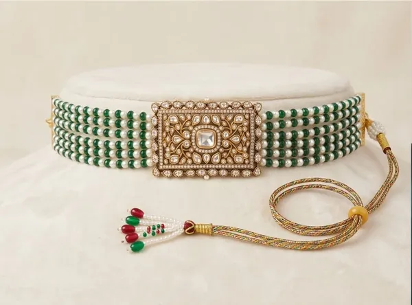 Green_Kundan_Pearl_Beaded_Waist_Belt_for_Women