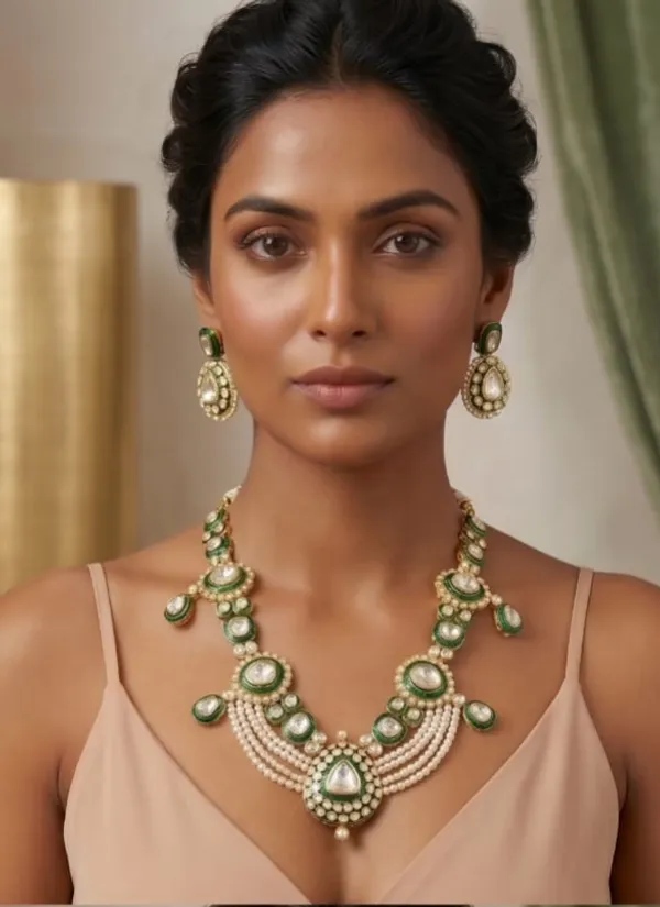 Green_Kundan_Pearl_Gold_Toned_Necklace_and_Earring_Set