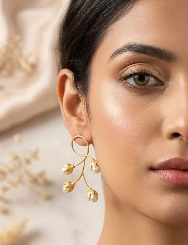 Golden_Pearl_Drop_Floral_Ear_Cuffs