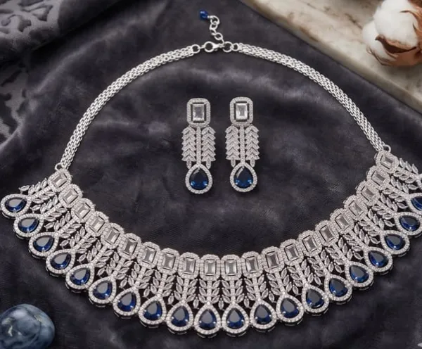 Silver_Rhodium_Blue_Stone_Studded_Statement_Necklace_Set_for_Women