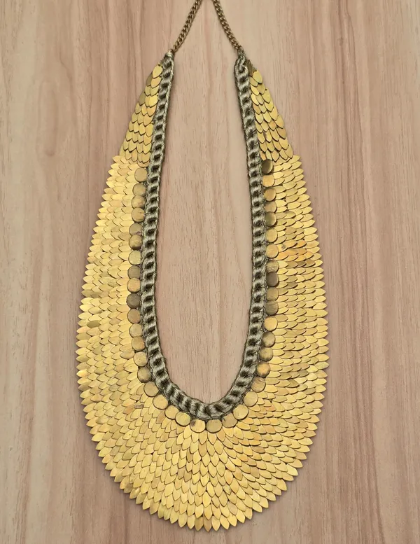 Golden_Disc_Statement_Necklace