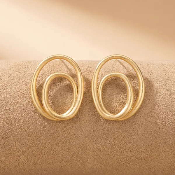 Gold-Toned_Double_Oval_Hoop_Stud_Earrings