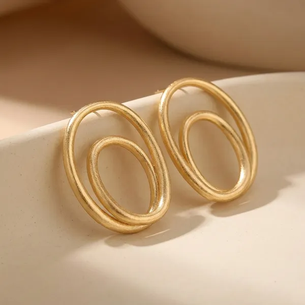 Gold-Toned_Double_Oval_Hoop_Stud_Earrings