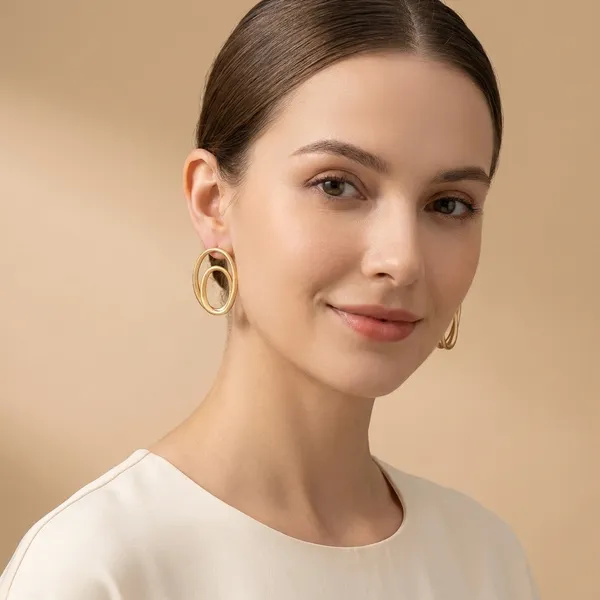 Gold-Toned_Double_Oval_Hoop_Stud_Earrings