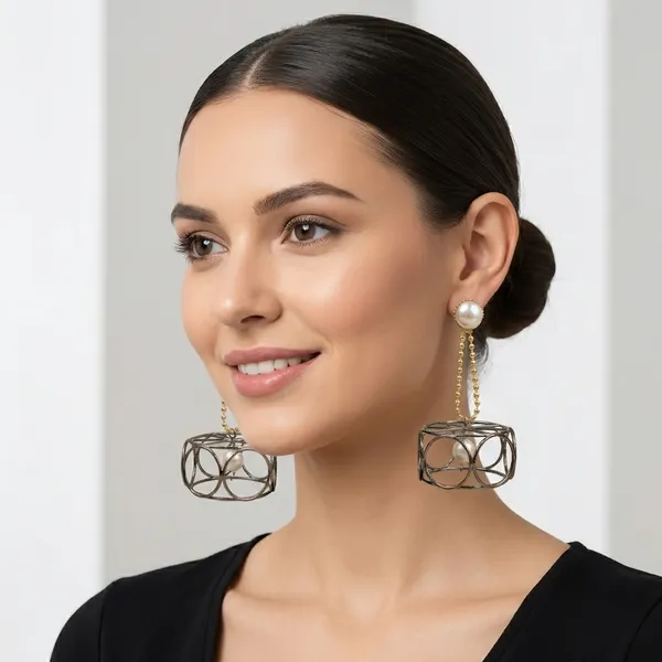 Elegant_Pearl_Drop_Earrings_With_Geometric_Wire_Cage_Design
