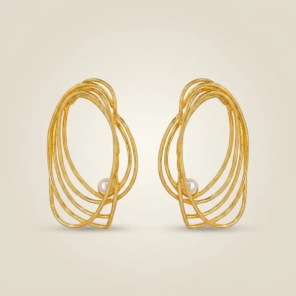 Gold_Tone_Multi-Loop_Statement_Earrings_With_Pearl_Accents