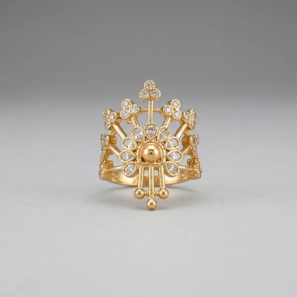 Traditional_Gold-Toned_Floral_Ring_With_Stone