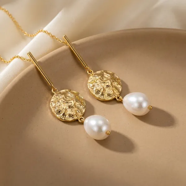 Elegant_Silver-Tone_Chain_Drop_Earrings_With_Pearl_And_Floral_Charm