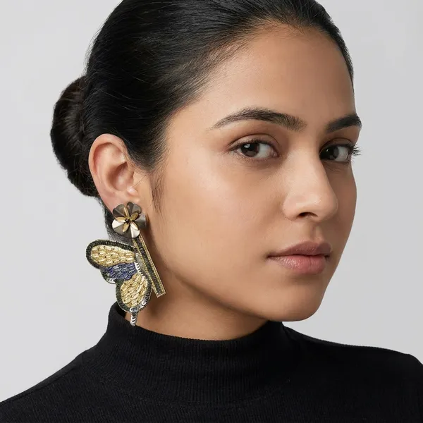 Handcrafted_Butterfly_Dangle_Earrings_With_Floral_Stud