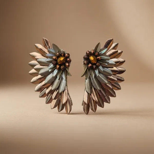 Metallic_Wing_Earrings_With_Crystal_Center_-_Statement_Jewelry