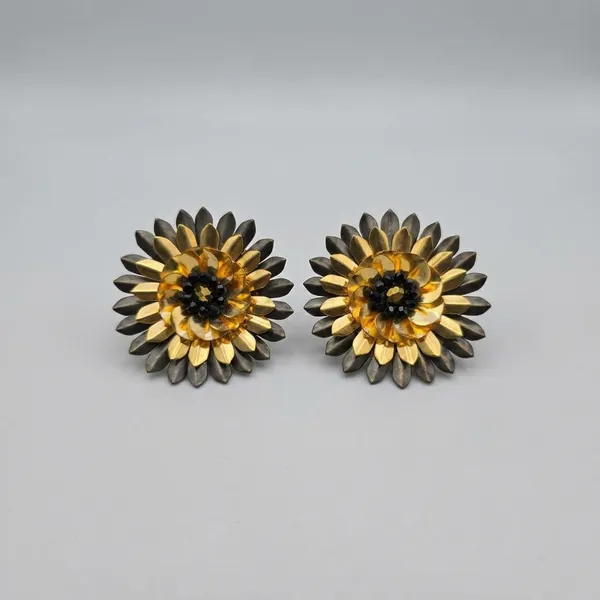 Sunflower_Stud_Earrings_-_Golden_Black_Floral_Design