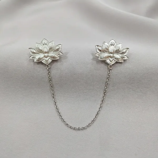 Elegant_Lotus_Flower_Earrings_-_Silver_Tone