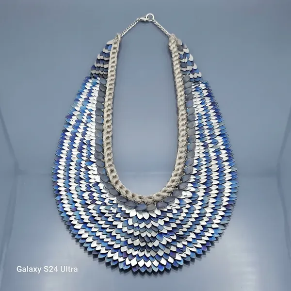 Blue_And_White_Beaded_Statement_Necklace