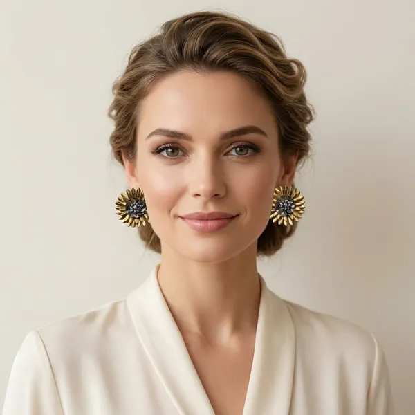 Golden_Sunflower_Stud_Earrings_With_Dark_Center