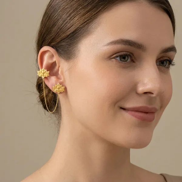 Golden_Lotus_Flower_Earrings