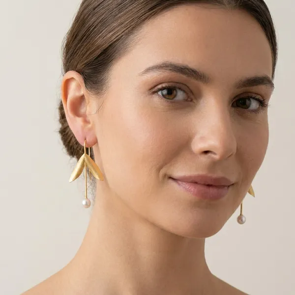 Gold-Toned_Leaf_Drop_Earrings_With_Pearl_Accents