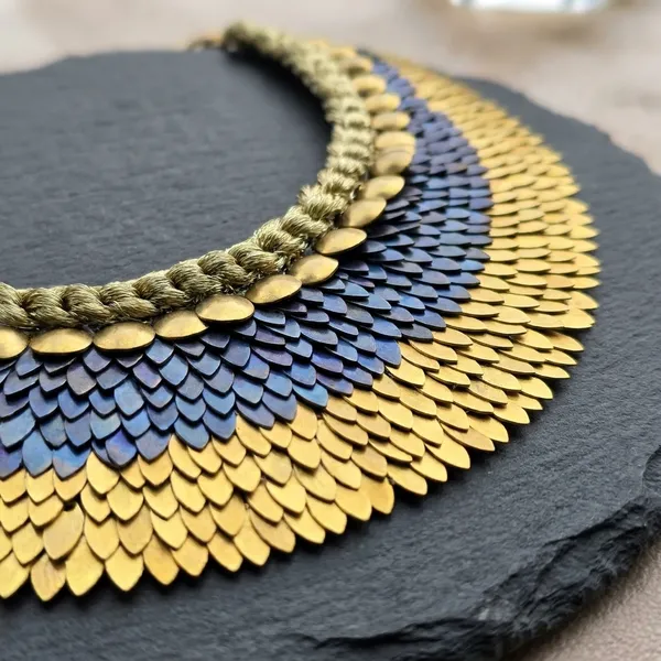 Ethnic_Multi-Layered_Statement_Necklace_Set_With_Blue_And_Gold_Disc_Design