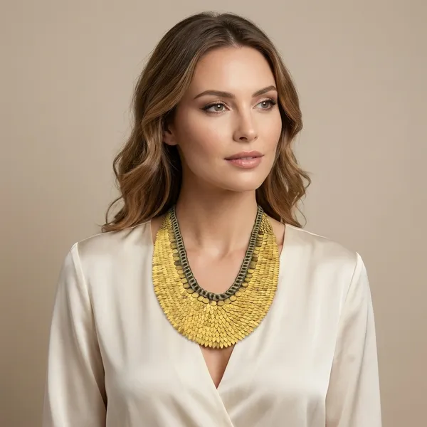 Golden_Disc_Statement_Necklace