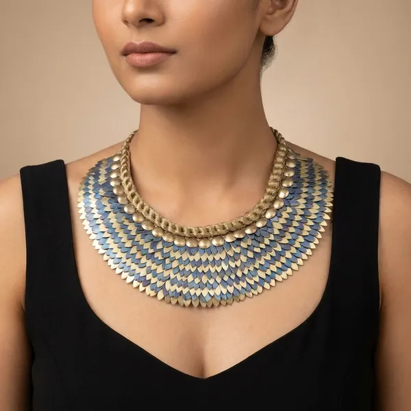 Blue_And_Gold_Layered_Statement_Necklace