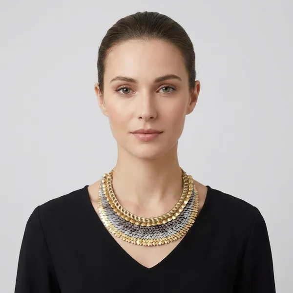 Metallic_Layered_Statement_Necklace_With_Braided_Design
