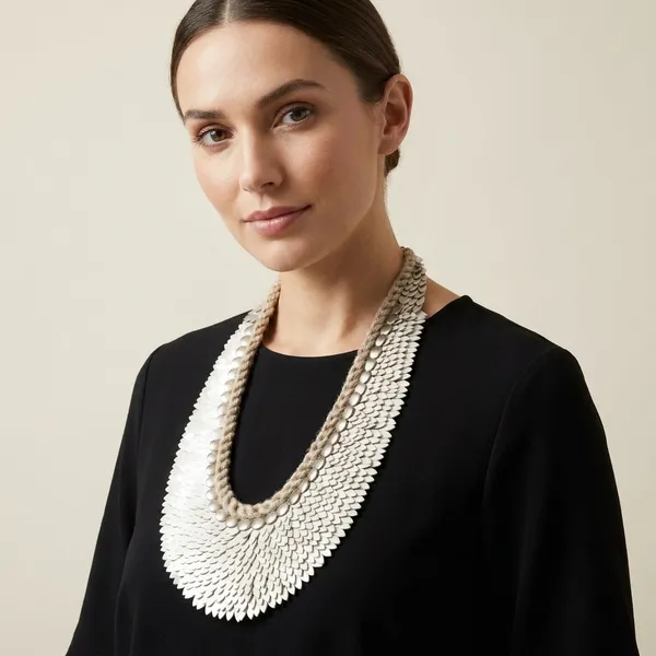 Elegant_Silver-Tone_Statement_Necklace_With_Layered_Scale_Design