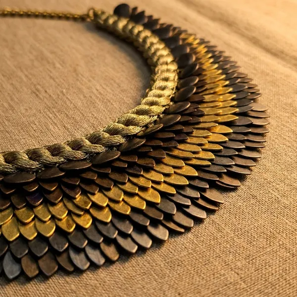 Multi-Layered_Statement_Necklace_With_Scale_Design_In_Blue_And_Gold