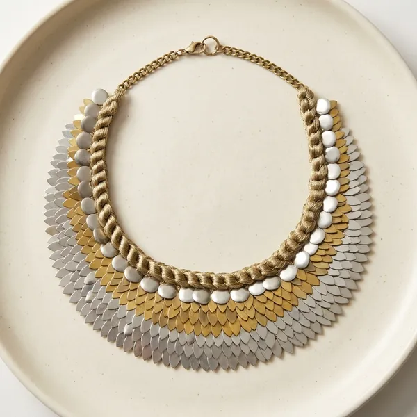Metallic_Multi-Layered_Statement_Necklace_With_Textured_Disc_Detailing