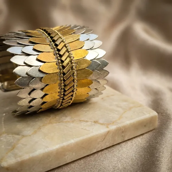 Gold_And_Silver_Tone_Layered_Leaf_Bracelet