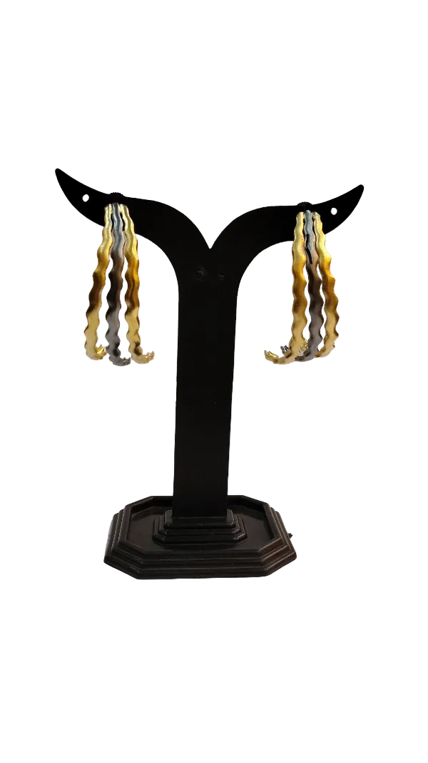 Tri-Tone_Wavy_Drop_Earrings_For_Women