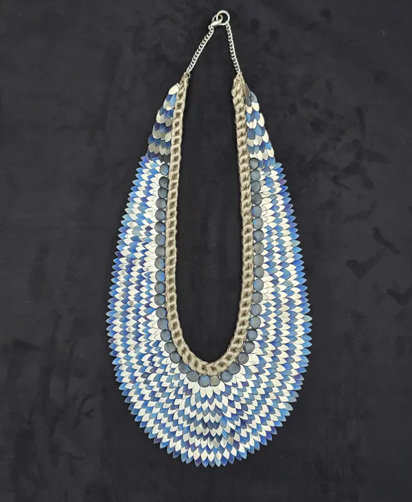 Blue_And_White_Beaded_Statement_Necklace
