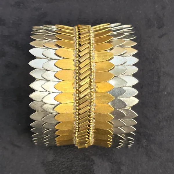 Gold_And_Silver_Tone_Layered_Leaf_Bracelet