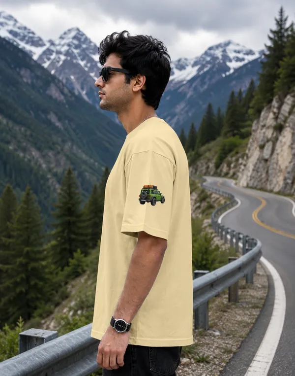 Men_Oversized_Beige_T-Shirt_Casual_Streetwear_Cotton_Tee