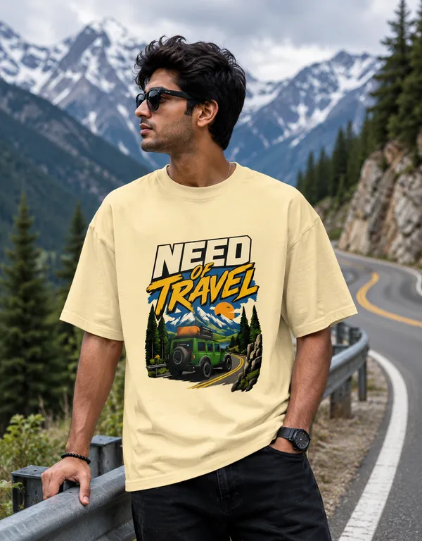 Men_Oversized_Beige_T-Shirt_Casual_Streetwear_Cotton_Tee
