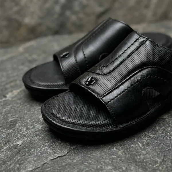 Black_Real_Leather_Casual_Wear_Sandals_For_Men