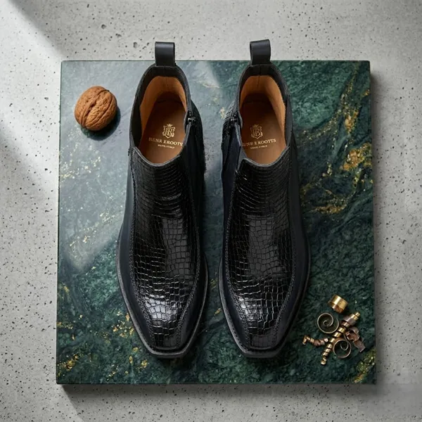 Black_Real_Leather_Casual_Wear_Ankle_Boots_For_Women