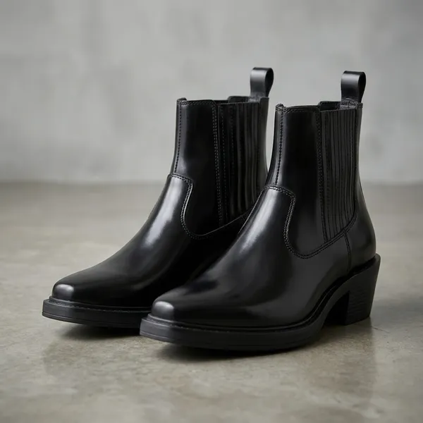 Black_Real_Leather_Casual_Wear_Chelsea_Boots_For_Women
