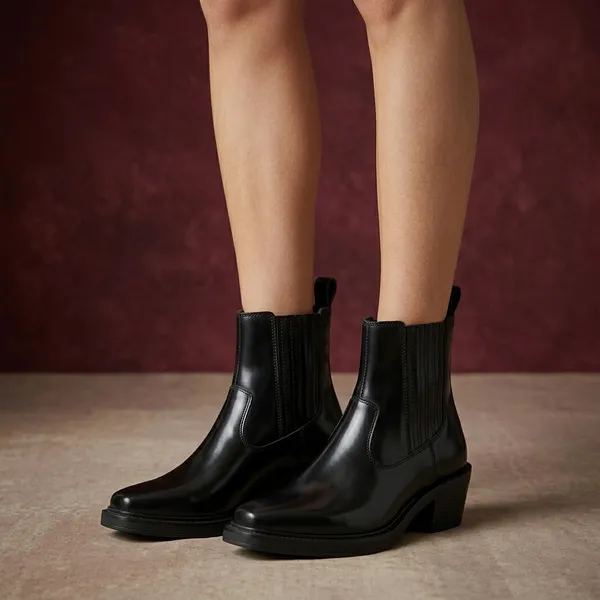 Black_Real_Leather_Casual_Wear_Chelsea_Boots_For_Women