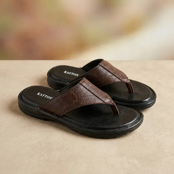 Brown_Real_Leather_Casual_Wear_Slide_Sandals_For_Men