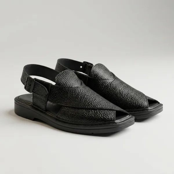 Black_Real_Leather_Casual_Wear_Sandals_For_Men