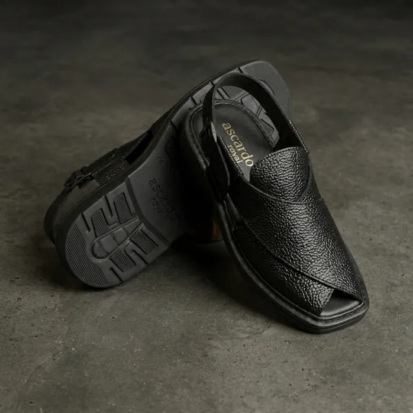 Black_Real_Leather_Casual_Wear_Sandals_For_Men