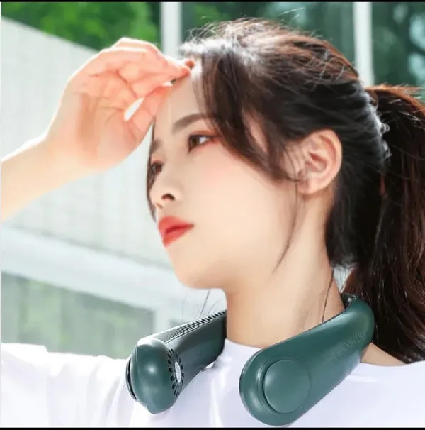 Green_Abs_Plastic_Portable_Neck_Fan