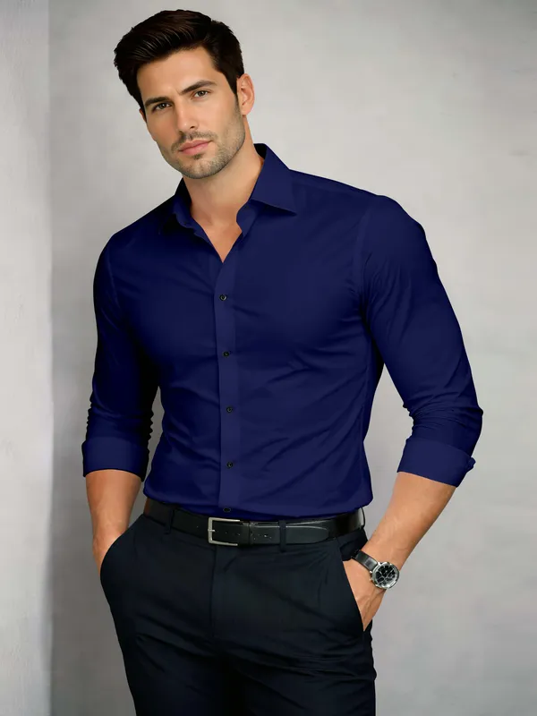 Navy_Blue_Cotton_Blend_Slim_Fit_Shirt_Men