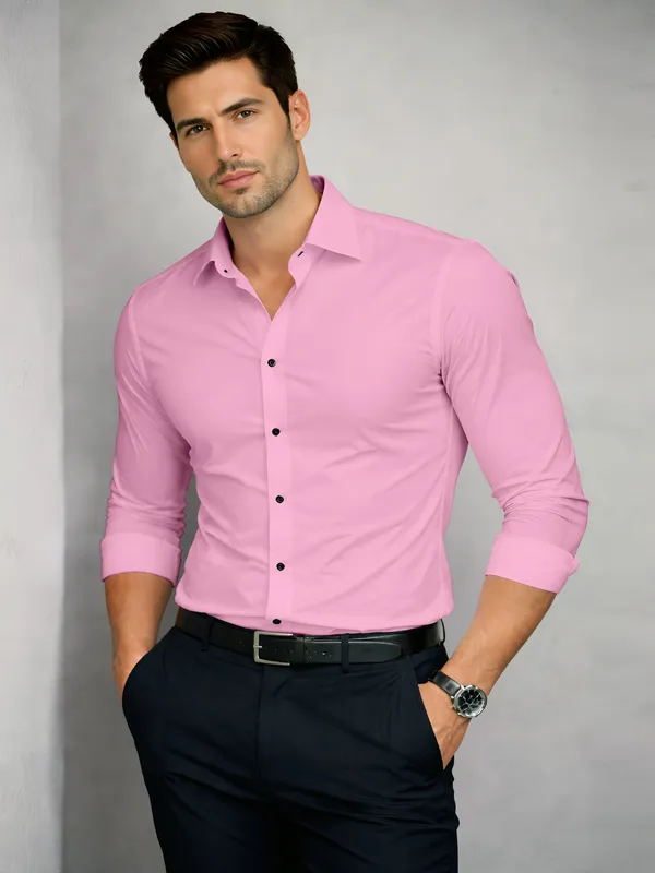 Pink_Cotton_Blend_Slim_Fit_Shirt_Men
